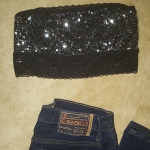 Victoria Secret  all lace  tub top.  Sequins